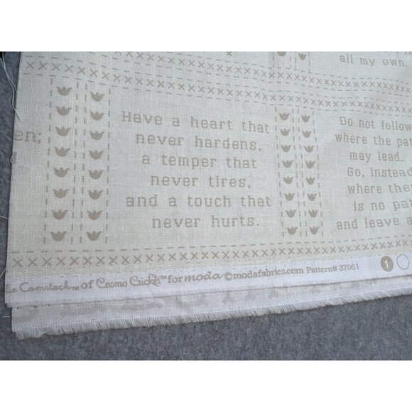 Moda Fabrics 19" x 46" Cotton Fabric Panel with Inspirational Quotes & Alphabet - Picture 6 of 9